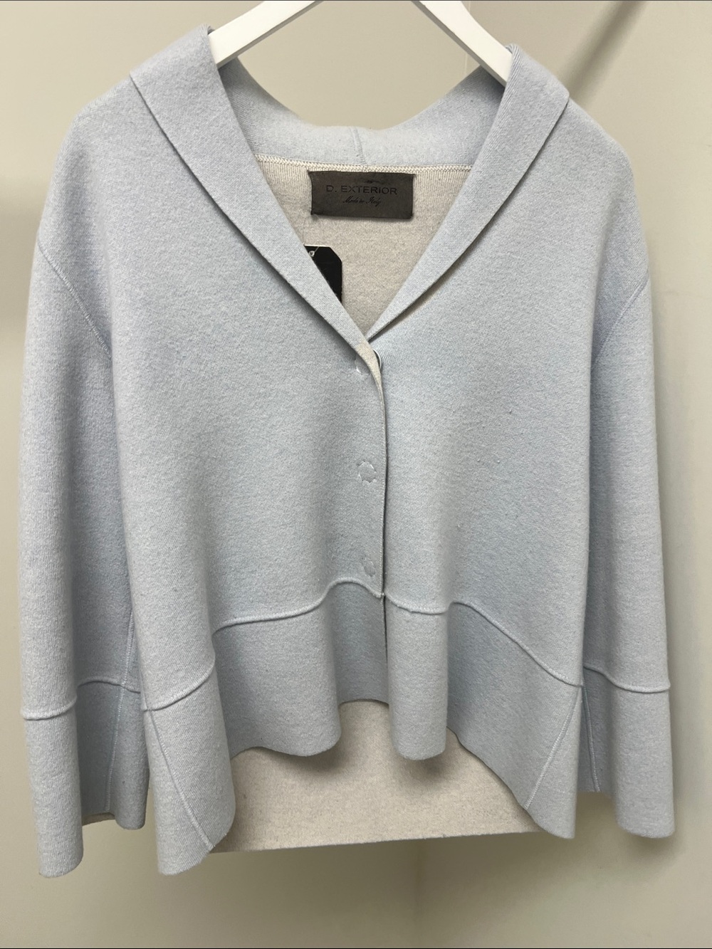 Light Blue Hooded Button Cardigan